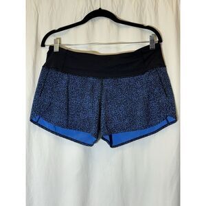 Lululemon RUN TIMES shorts sz 8 Bubbles Pipe Dream Blue Black 4 way stretch DD14